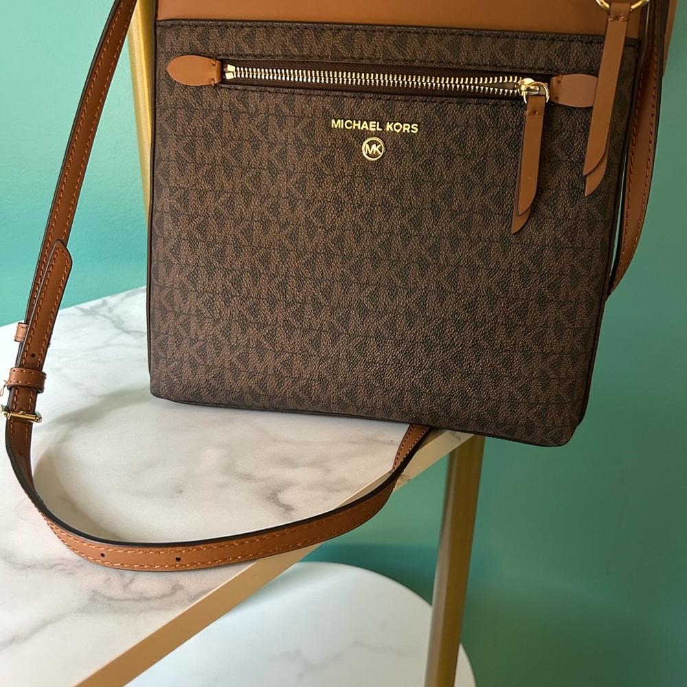 Michael Kors Signature Brown and Tan Shoulder Bag